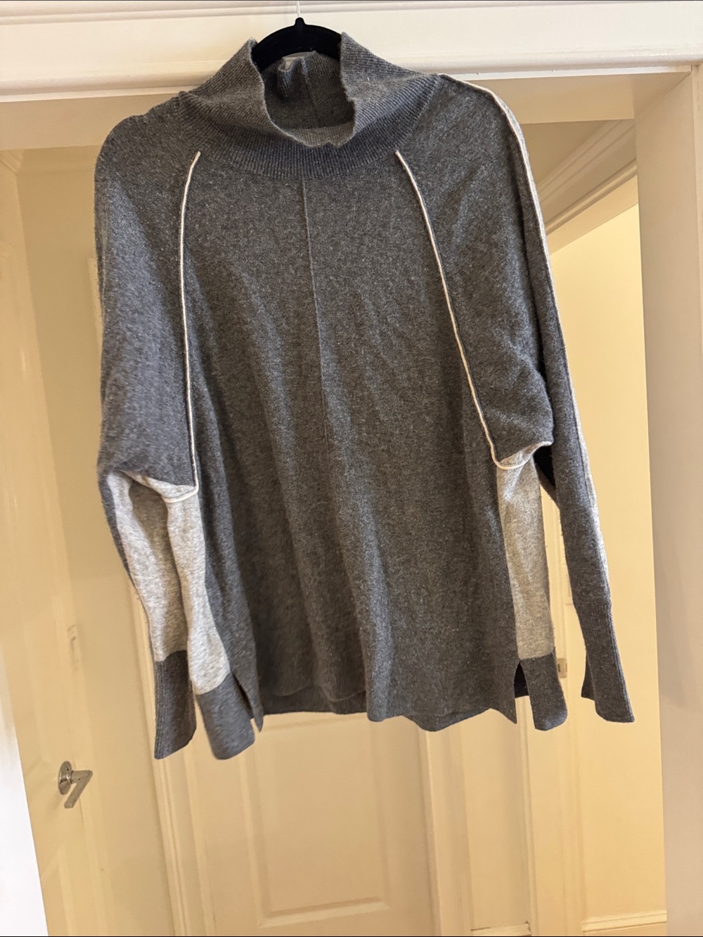 Vineyard Vines Grey & Light Grey Contrast Turtleneck Sweater